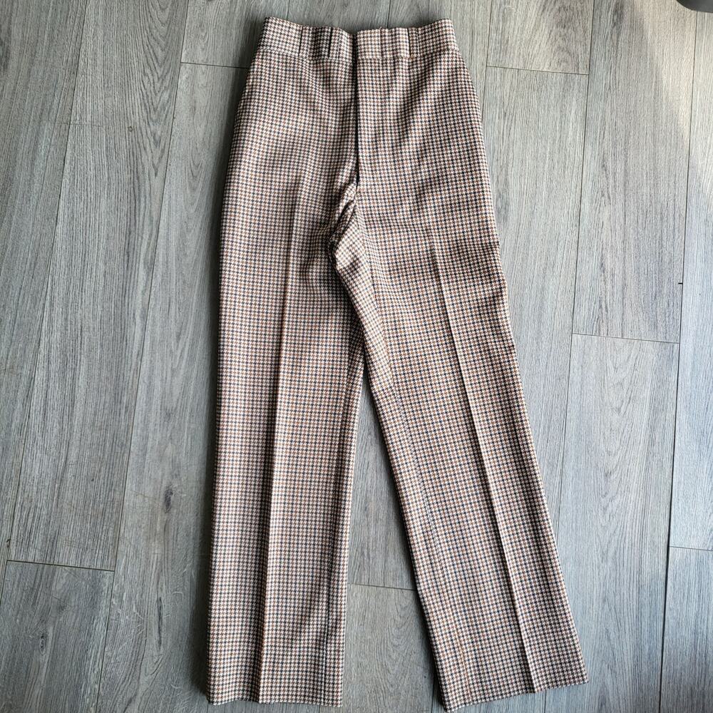 VTG Jeff Corbin Women's Trousers 70s Houndstooth High Waist Straight Leg Sz 26